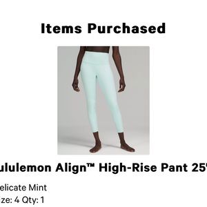 Mint lululemon Align High-Rise Pant 25"